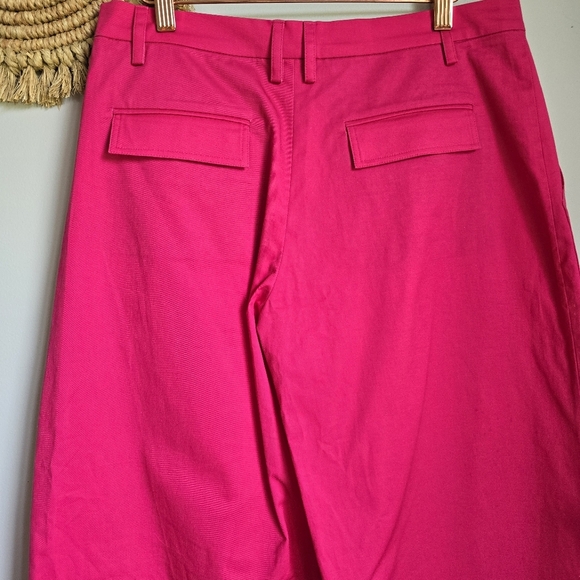 The Kit New Tracee Pants Organic Cotton High Rise Wide Leg Pop Pink Women SZ 8 - Picture 7 of 12